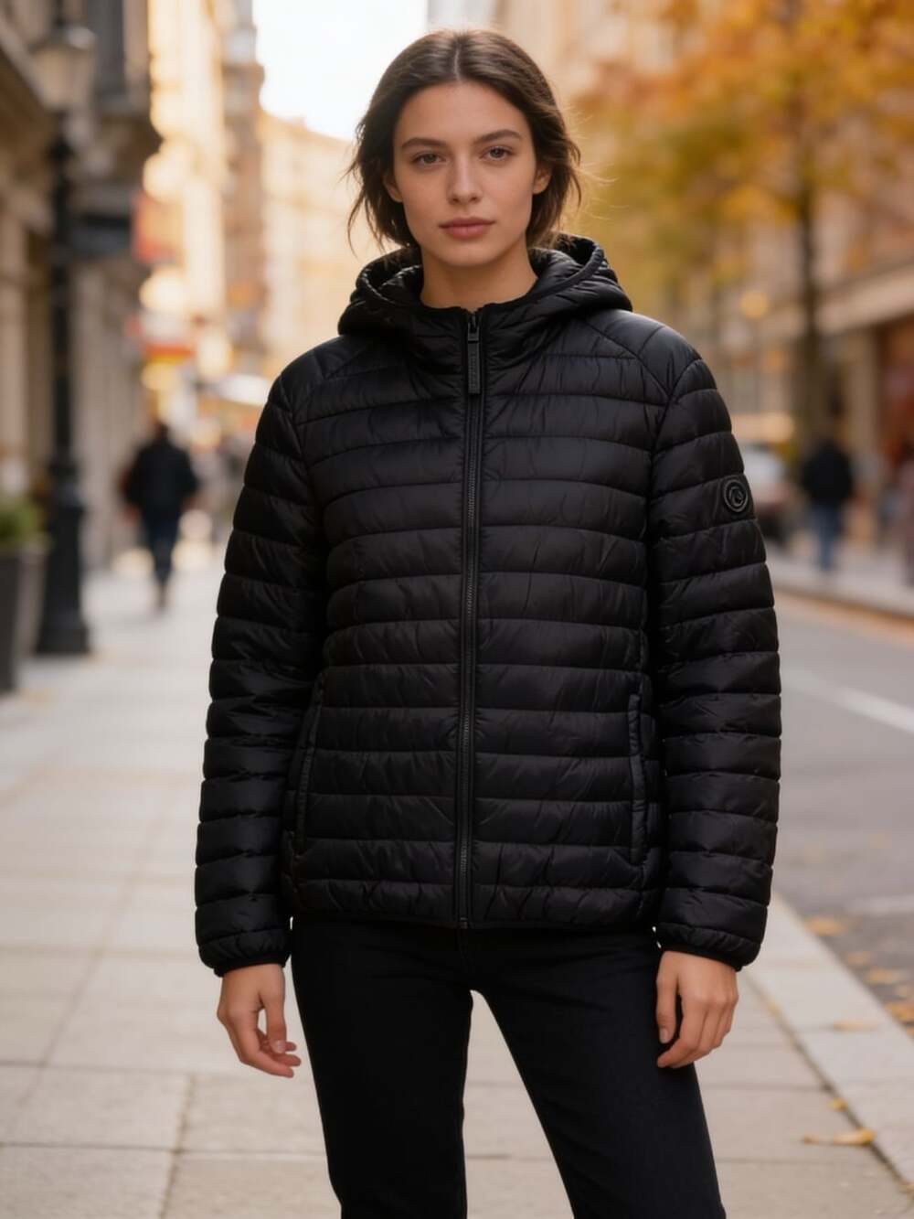 New Michael Kors Puffer Jacket Size M Black Hooded Winter Coat